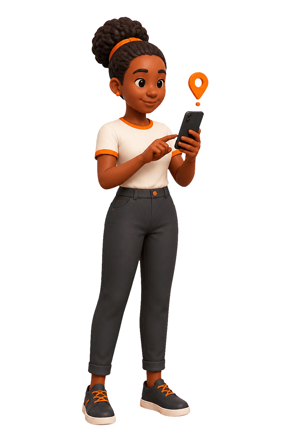 Customer booking an engineering specialist on her phone