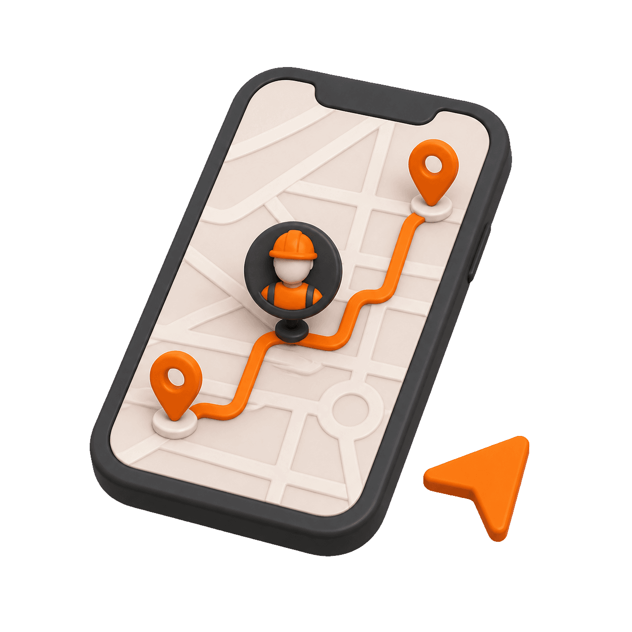 Phone displaying live specialist location tracking
