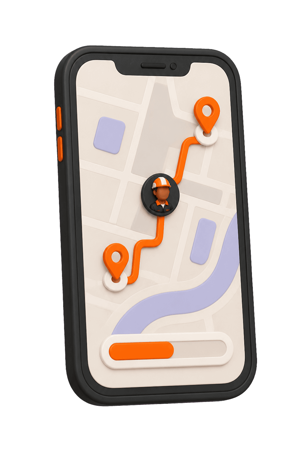 Phone showing live specialist tracking